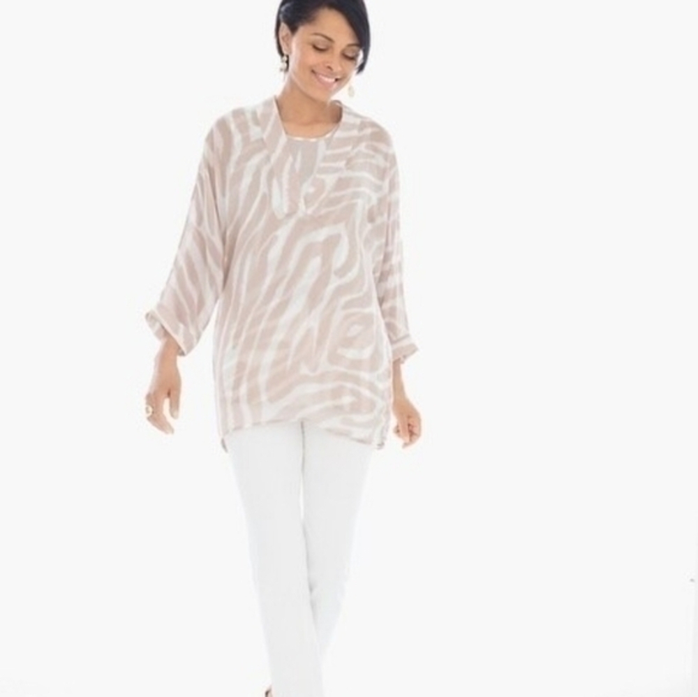 [Chico's] Sheer 3/4 Sleeve- Size 2